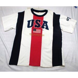USA Flag T-Shirt Preserving National Monuments Washington D.C. Theme Short Sleev